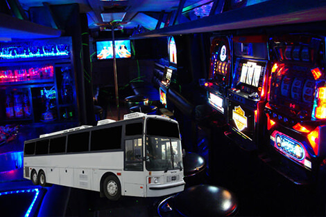 40 passenger party bus interior