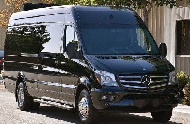 Black Sprinter van exterior