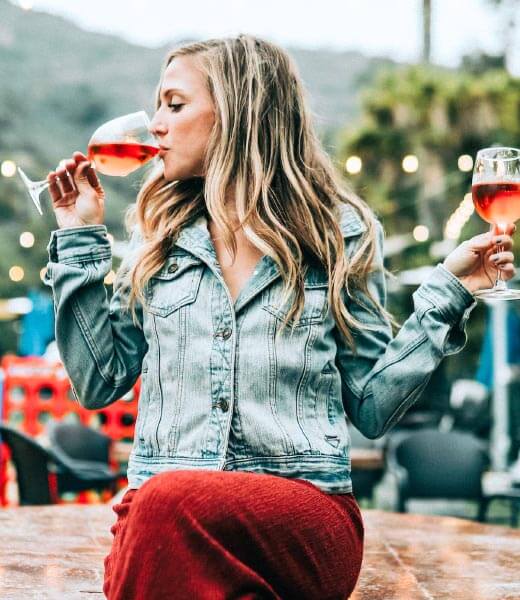 A girl wine tasting in Northern Arizona